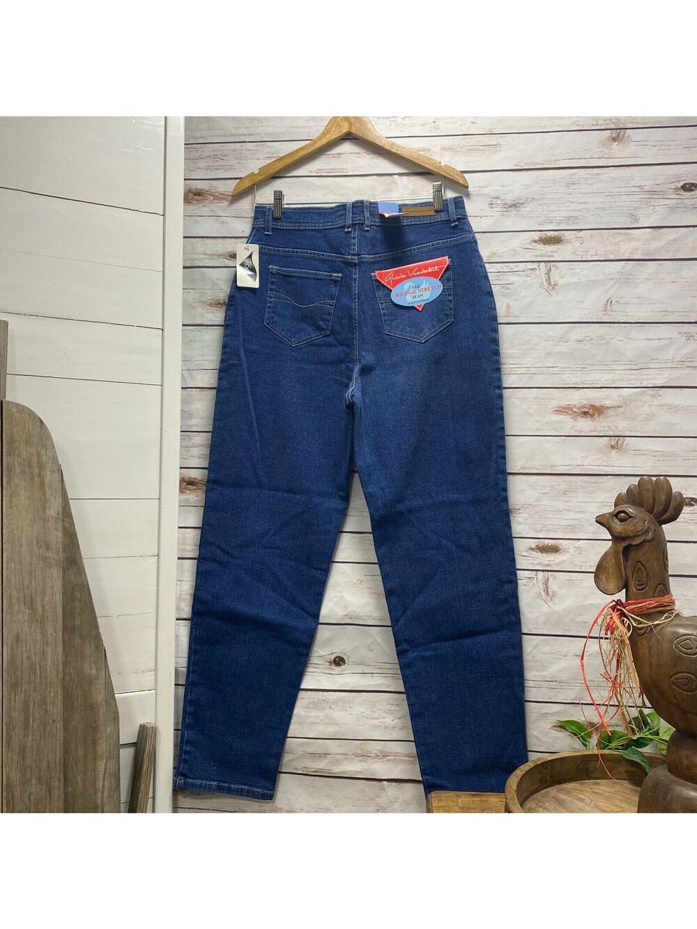 Gloria Vanderbilt Stretch Blue Jean Medium Length Pocket NWT 16